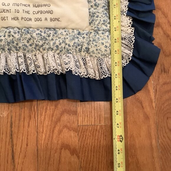 Handmade Childrens Blanket Quilt With Cross Stitch Nursery Rhymes Kitschy 45”x32 - Picture 9 of 14